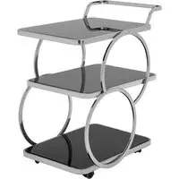 Alvara 3-Tier Drinks Trolley - Black, Chrome