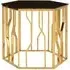 Alvara Hexagonal Side Table - Black, Glass