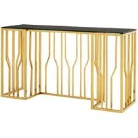 Alvara Rectangular Console Table - Black, Glass