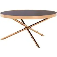 Alvara Round Coffee Table - Black, Glass