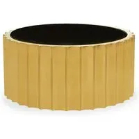 Alvara Round Coffee Table - Black, Glass