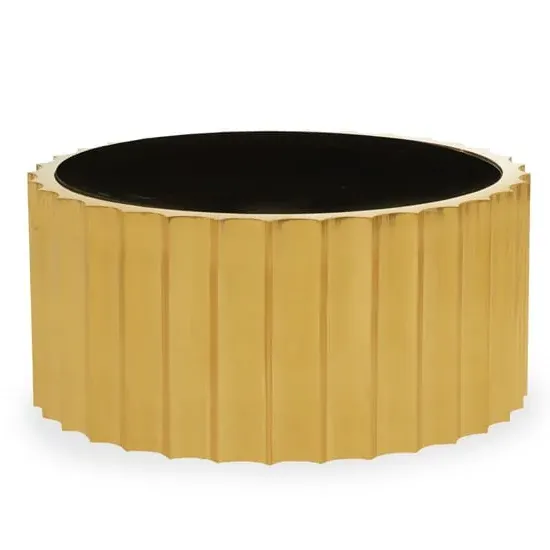 Alvara Round Coffee Table - Black, Glass