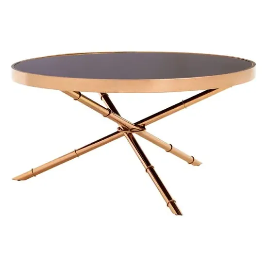 Alvara Round Coffee Table - Black, Glass