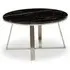 Alvara Round Coffee Table - Black Marble, Silver