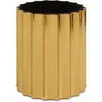 Alvara Round Side Table - Black, Glass