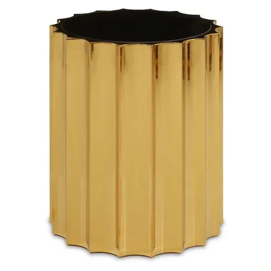 Alvara Round Side Table - Black, Glass