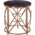 Alvara Round Side Table - Black Marble, Rose Gold