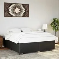 Alvarado Super King Size Bed Frame - Black, Faux Leather alternate view