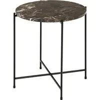 Alvina Small Round Side Table - Brown Emperador, Marble alternate view