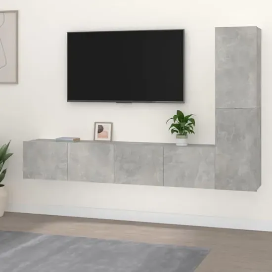 Alyria TV Cabinet Set - Concrete Effect, Engineered Wood image