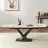 Amaari Extending Dining Table - White, Sintered Stone