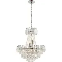 Amadis 6 Lights Ceiling Pendant Light - Chrome, Glass