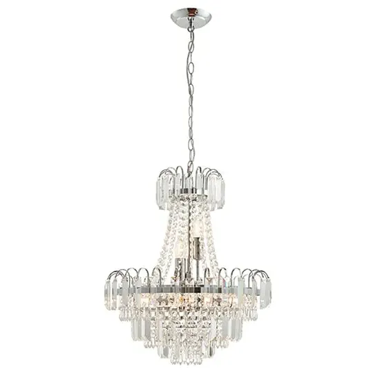 Amadis 6 Lights Ceiling Pendant Light - Chrome, Glass