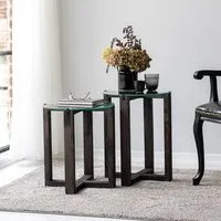 Amalfi Nesting Side Tables - Anthracite, Tempered Glass alternate view
