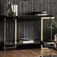 Amana Glass Top Console Table - Gold, Glass