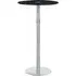 Amansinaya Round Bar Table - Black Glass, Chrome Base