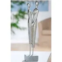 Amantia Lovers Sculpture - Silver, Polyresin
