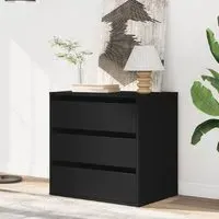 Amarillo 3-Drawer Chest - Black, Engineered Wood