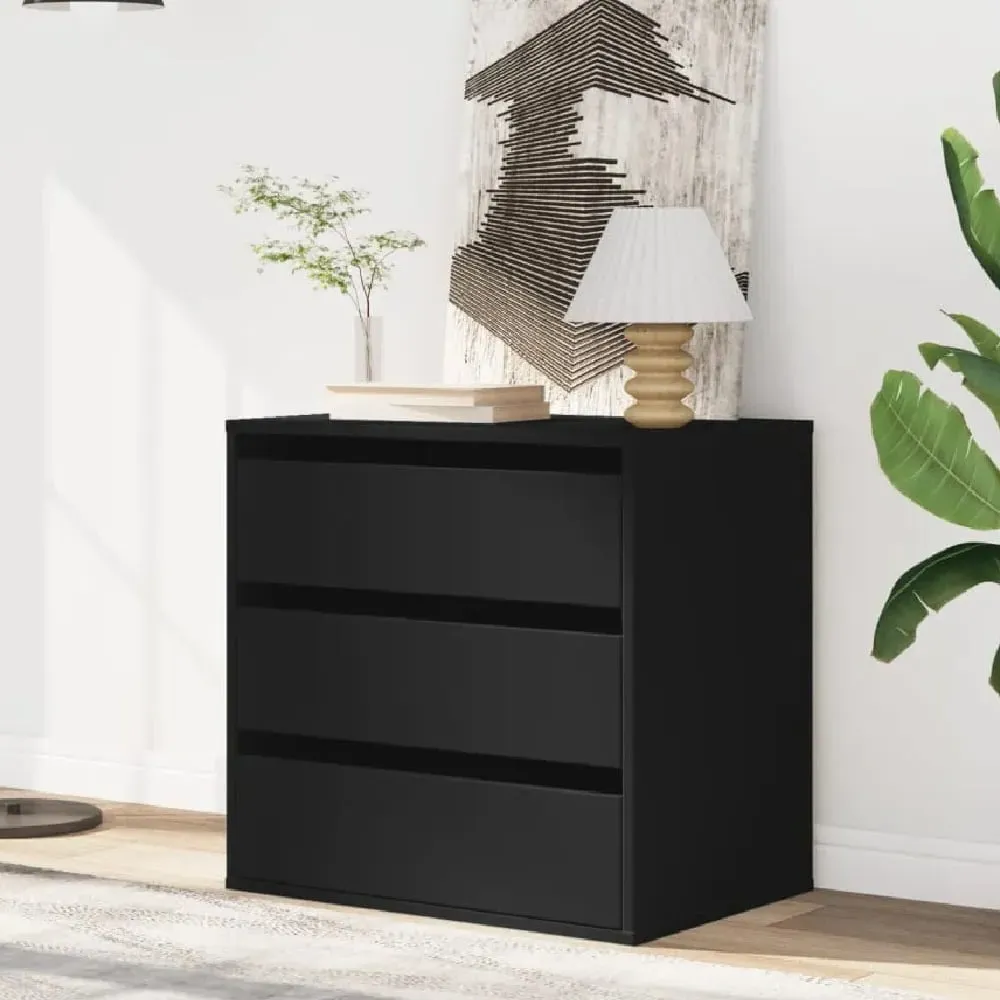 Amarillo 3-Drawer Chest - Black, Engineered Wood