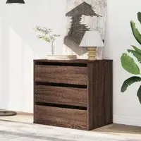 Amarillo 3-Drawer Chest - Dark Brown Oak, Engineered Wood