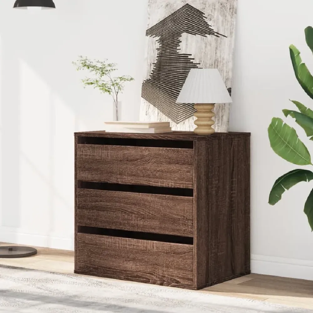 Amarillo 3-Drawer Chest - Dark Brown Oak, Engineered Wood