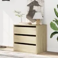 Amarillo 3-Drawer Chest - Sonoma Oak, Engineered Wood