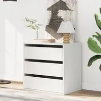 Amarillo 3-Drawer Chest - White, Engineered Wood