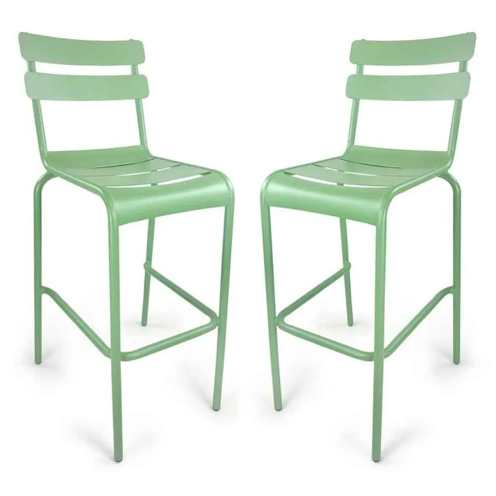 Amarillo Bar Chairs in Pair - Olive Green, Aluminium product