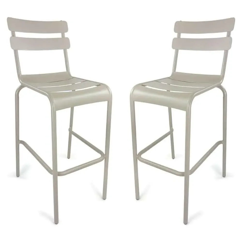 Amarillo Bar Chairs in Pair - Taupe, Aluminium product