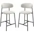 Amarillo Bar Chairs Pair with Swivel - Ivory, Fabric
