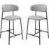 Amarillo Bar Chairs Pair with Swivel - Light Grey, Fabric