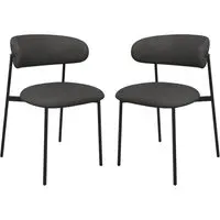 Amarillo Dining Chairs in Pair - Dark Grey, Faux Leather alternate view