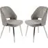 Amarillo Dining Chairs in Pair - Grey, Velvet
