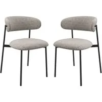 Amarillo Dining Chairs in Pair - Light Grey, Fabric alternate view