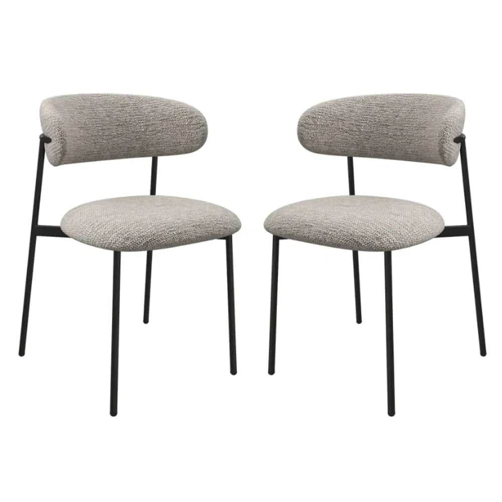 Amarillo Dining Chairs in Pair - Light Grey, Fabric product