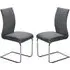 Amarillo Dining Chairs Pair - Grey, PU Leather