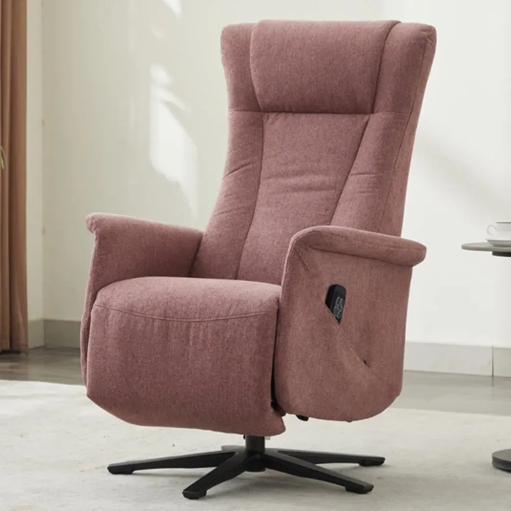 Amarillo Dual Motor Electric Recliner Chair - Rose, Fabric product