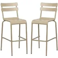 Amarillo Outdoor Bar Chairs Pair - Taupe, Aluminium