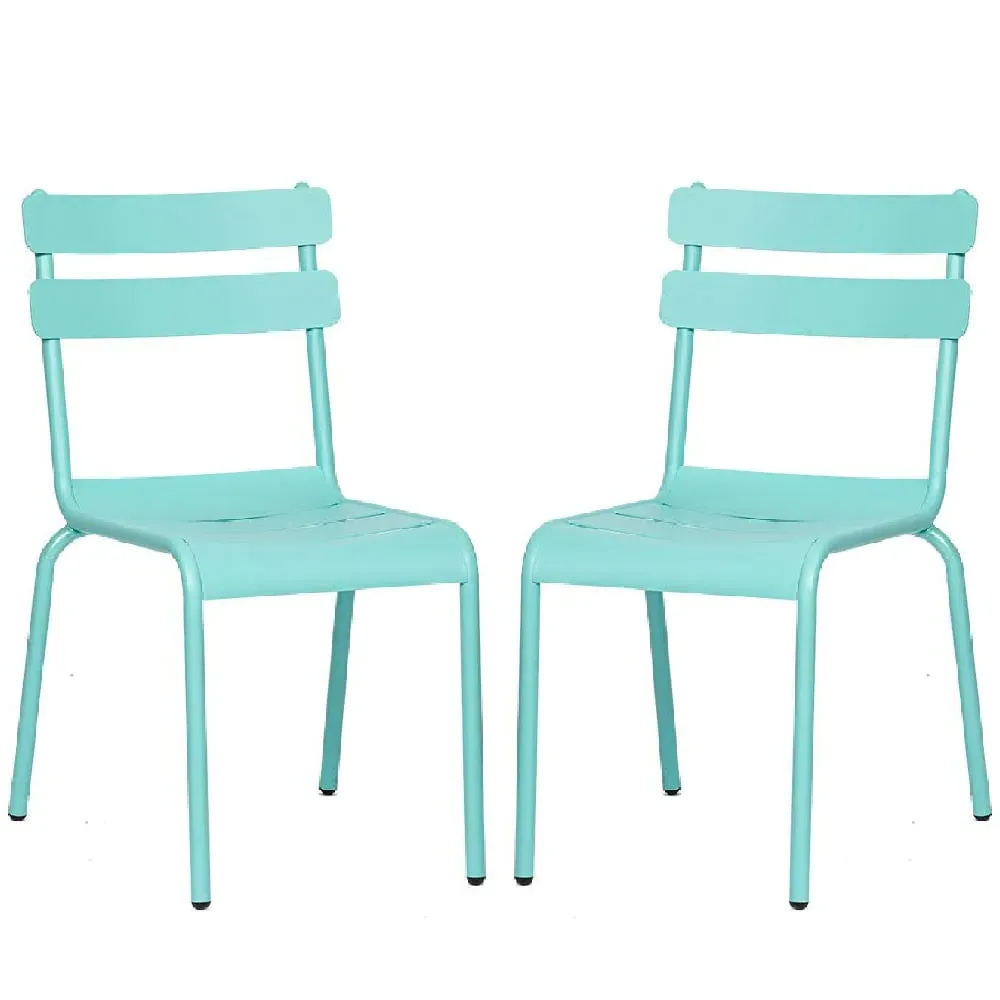Amarillo Outdoor Side Chairs Set of 2 - Blue, Aluminium