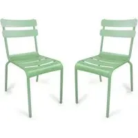 Amarillo Pair of Garden Side Chairs - Olive Green, Aluminium alternate view
