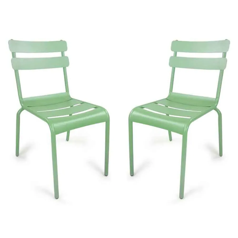 Amarillo Pair of Garden Side Chairs - Olive Green, Aluminium product