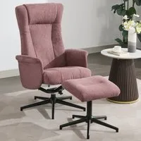 Amarillo Reclining Chair with Stool - Rose, Fabric alternate view