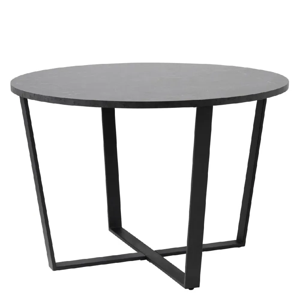 Amarillo Round Dining Table - Black, Melamine
