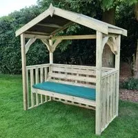 Amastone Large Garden Seating Shelter - Natural, Wood