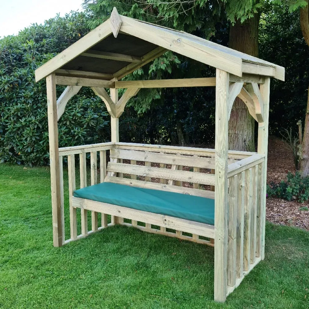 Amastone Large Garden Seating Shelter - Natural, Wood