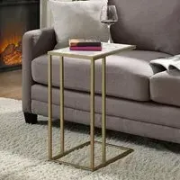 Amber End Table - White Marble Effect, Laminate