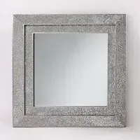 Amber Square Wall Mirror - Silver, Mosaic Frame