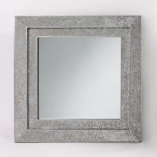 Amber Square Wall Mirror - Silver, Mosaic Frame image