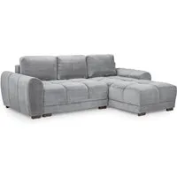 Ambon Corner Sofa Bed with Storage - Grey, Plush Velvet alternate view
