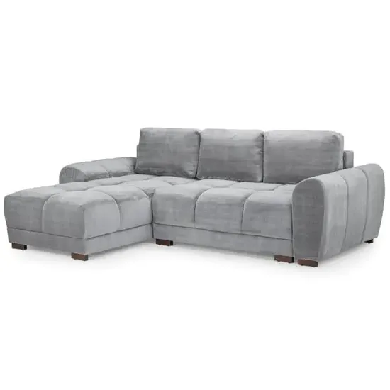 Ambon Corner Sofa Bed with Storage - Grey, Plush Velvet product